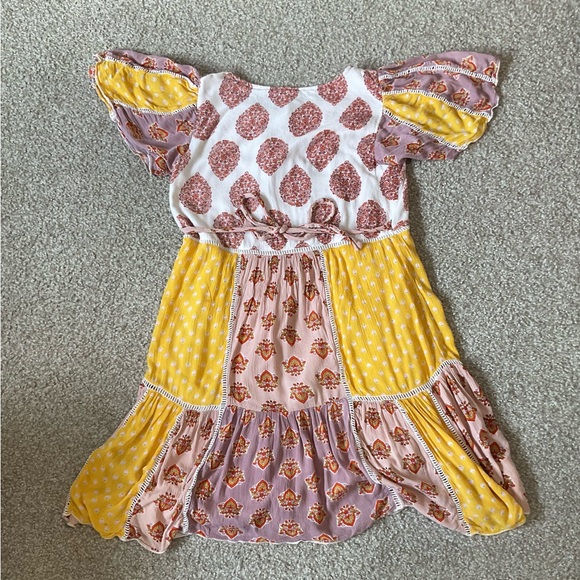 Anthropologie Melody Patchwork Lace Mixed Print Cottagecore Midi Dress Size 8/M - Picture 5 of 12